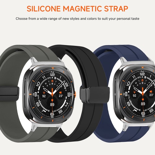 Do Samsung Galaxy Watch 7 Ultra 2025 Silikonowy pasek Klamra magnetyczna Pasek sportowy - Zdjęcie 10 z 40