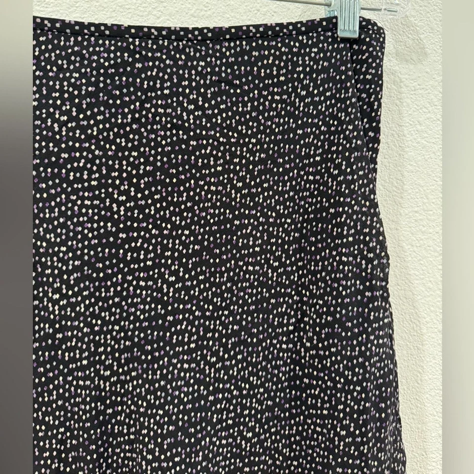Falda Ann Taylor 100% Seda Negra Geométrica Larga Midi Recta Fairycore Talla 10 Foto 3 de 4