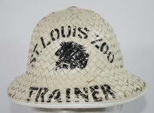 St. Louis Zoo Trainer Painted Grass Straw Safari Hat - Vintage