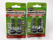 Slime 2078-A Chrome Tubeless Tire Valves - TR413, 1-1/4" - 4 PACK