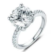 3.5CT Round 925 Sterling Silver CZ Engagement Ring Wedding Band Size 2.5-14 S055