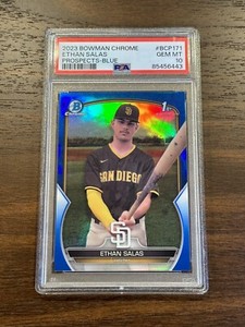2023 Bowman Chrome - Ethan Salas PADRES Blue Refractor /150 Card BCP171 PSA 10