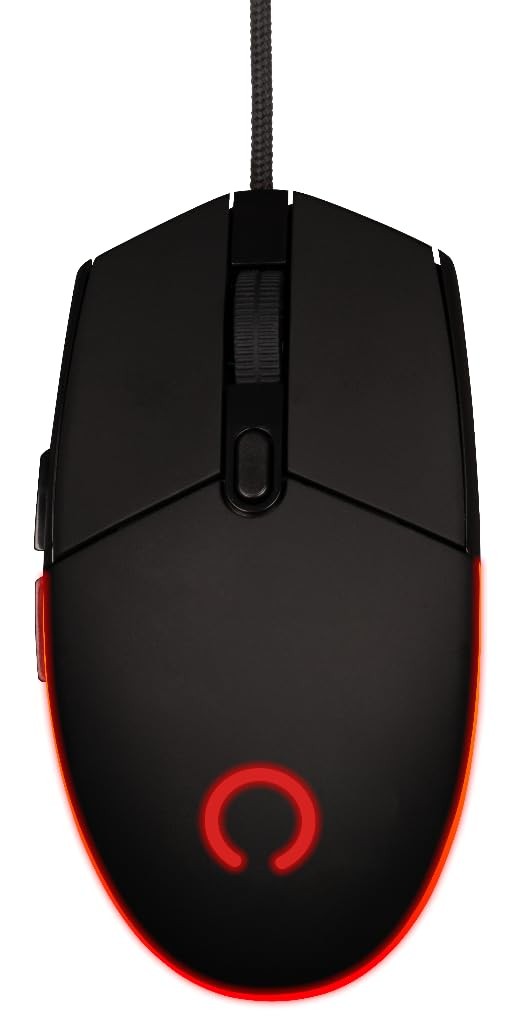 Souris gaming filaire Arcane ultralégère 70g noire pour PC avec 4 niveaux DPI réglables