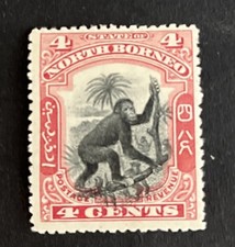 North Borneo SG99 4c Black And Carmine Fine Mounted Mint