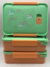 Zak Designs Unicorns with Divided Bento Box, 3 Count, EUC