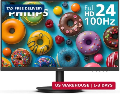 Philips 24 inch 100Hz Computer Monitor, Frameless Full HD (1920 x 1080), VESA, H