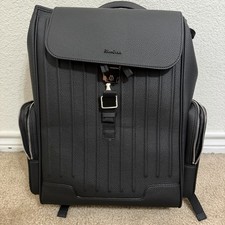 RIMOWA Black Backpack Buckle Flap Side Zip Pockets Padded Adjustable Straps