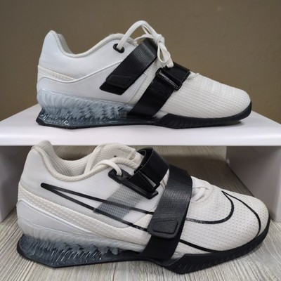 Nike Romaleos 4 Weightlifting Shoes White/Black Mens Size 10 TRIED ON CD3463-101