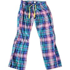 Old Navy Women's Pajama Set Crew Neck Long Sleeve Plaid Drawstring Pants S
