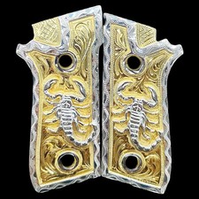 Empuñadura Alacran Cachas Taurus Pt92 & Pt58 Hc Plus Gold Scorpion HECHA EN MÉXICO