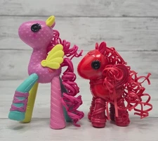 LaLaLoopsies Almond 4.25” Pink Pegasus Ropes 3.25” Red Pegasus Lot Of 2