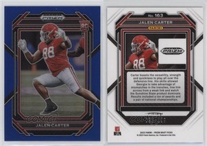 2023 Panini Prizm Draft Picks Blue Prizm /199 Jalen Carter #163 Rookie RC