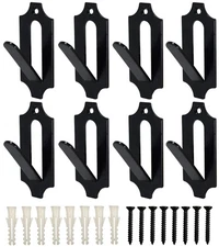 European Skull Mount Bracket Hangers for Deer & Antelope - 8 Pack Blac