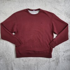 Champion Crewneck Sweatshirt Men's Large Red Embroidered Logo Fleece Long Sleeve