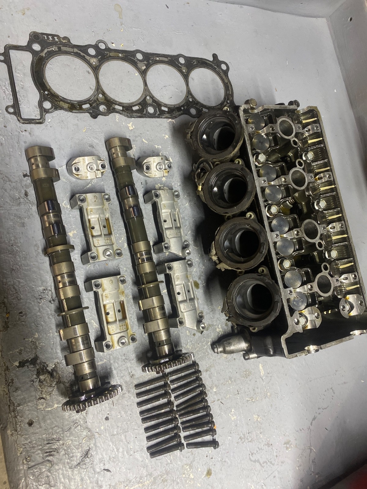 2007 Yamaha YZF R6S Cylinder head, engine head, cams, valves PARTS ONLY 