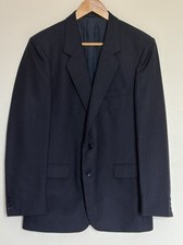 ANTHONY MORETTO Suit Jacket Mens 40R Navy Blue Pinstripe Worsted Wool Blazer