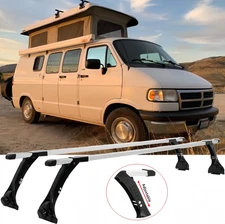 For Dodge Ram B1500 B2500 B3500 63" Van Roof Rack Cross Bars Cargo Rain Gutter