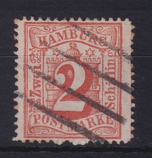 Hamburg 1864 Wappen u. Ziffer 2 Schilling Mi.-Nr. 13 gestempelt