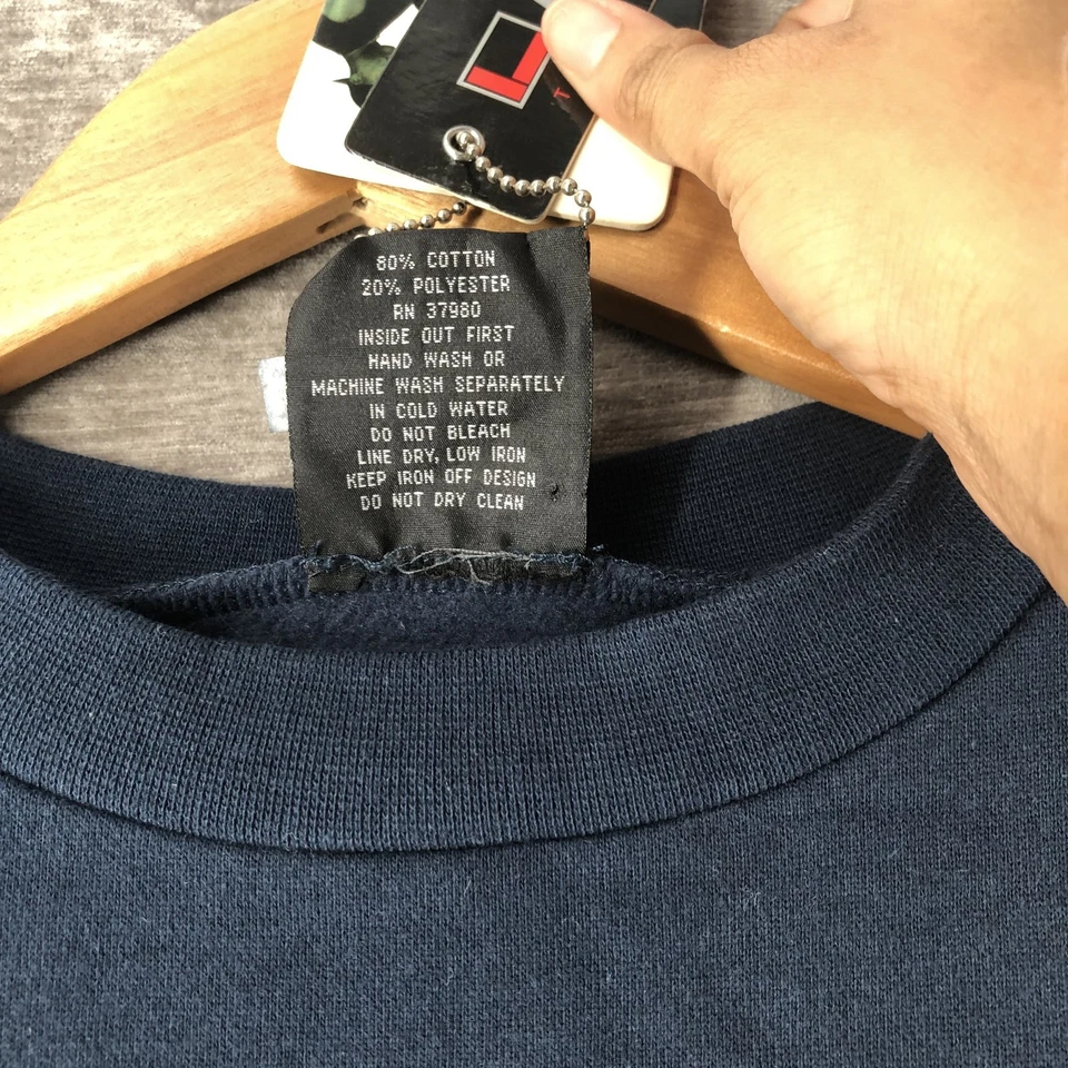 De colección FUBU Jeans Co. Para hombres M Cuello Redondo L/S Azul Y2K Logo Spellout NUEVO Foto 4 de 4