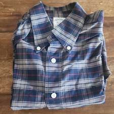 Brooks Brothers Regent Non-Iron Supima Cotton Plaid Polo Blue Gray Red S