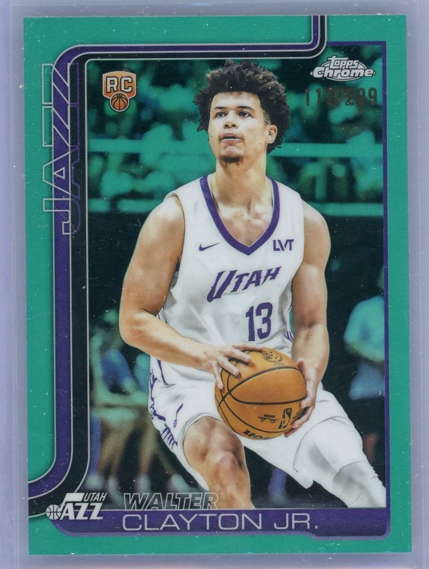 2025-26 Topps Chrome Teal Refractor Walter Clayton Jr /299 Utah Jazz #268