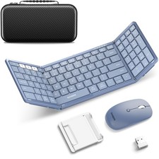 Foldable Keyboard and Mouse, Folding Bluetooth Keyboard Combo, 2.4G BT5.0 x...