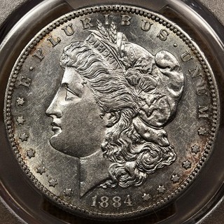 1884 S Morgan PCGS AU55 nearly full cartwheel luster RARE! DavidKahnRareCoins