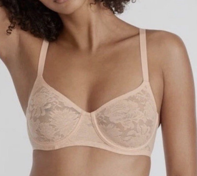 Natori 32B Levitate Unlined Underwire Balconette Bra NWOT 724320 Nude