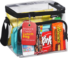 Clear Lunch Bag, Durable PVC Plastic See through Lunch Bag with Adjustable Shoul