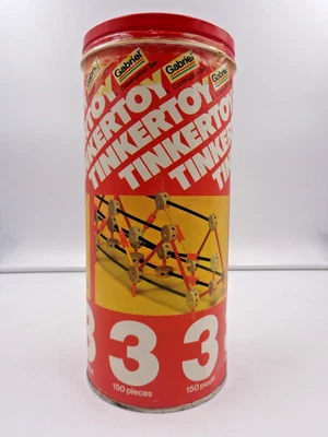 Vintage 1979 Gabriel Tinker Toys Canister Set # 3~150 Pieces ~UNOPENED - Image 1 of 3