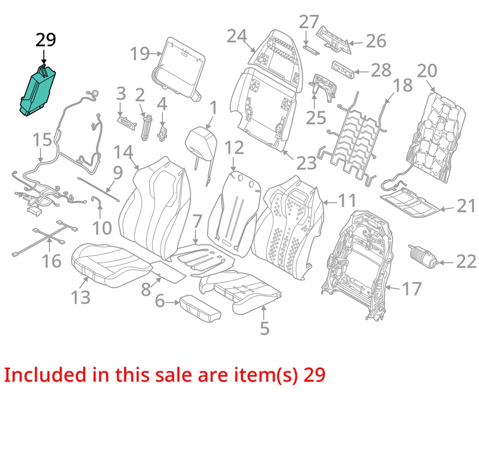 Assento traseiro para motorista Lh massagem conforto ativo 915293-102 compatível com BMW 750LI 2009-2015 - Imagem 4 de 4