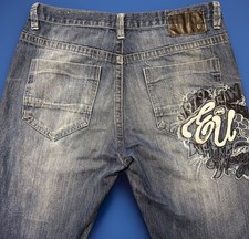 Jeans vintage Ecko Unltd rinoceronte ricamato uomo 36 larghi fit skater *LEGGI