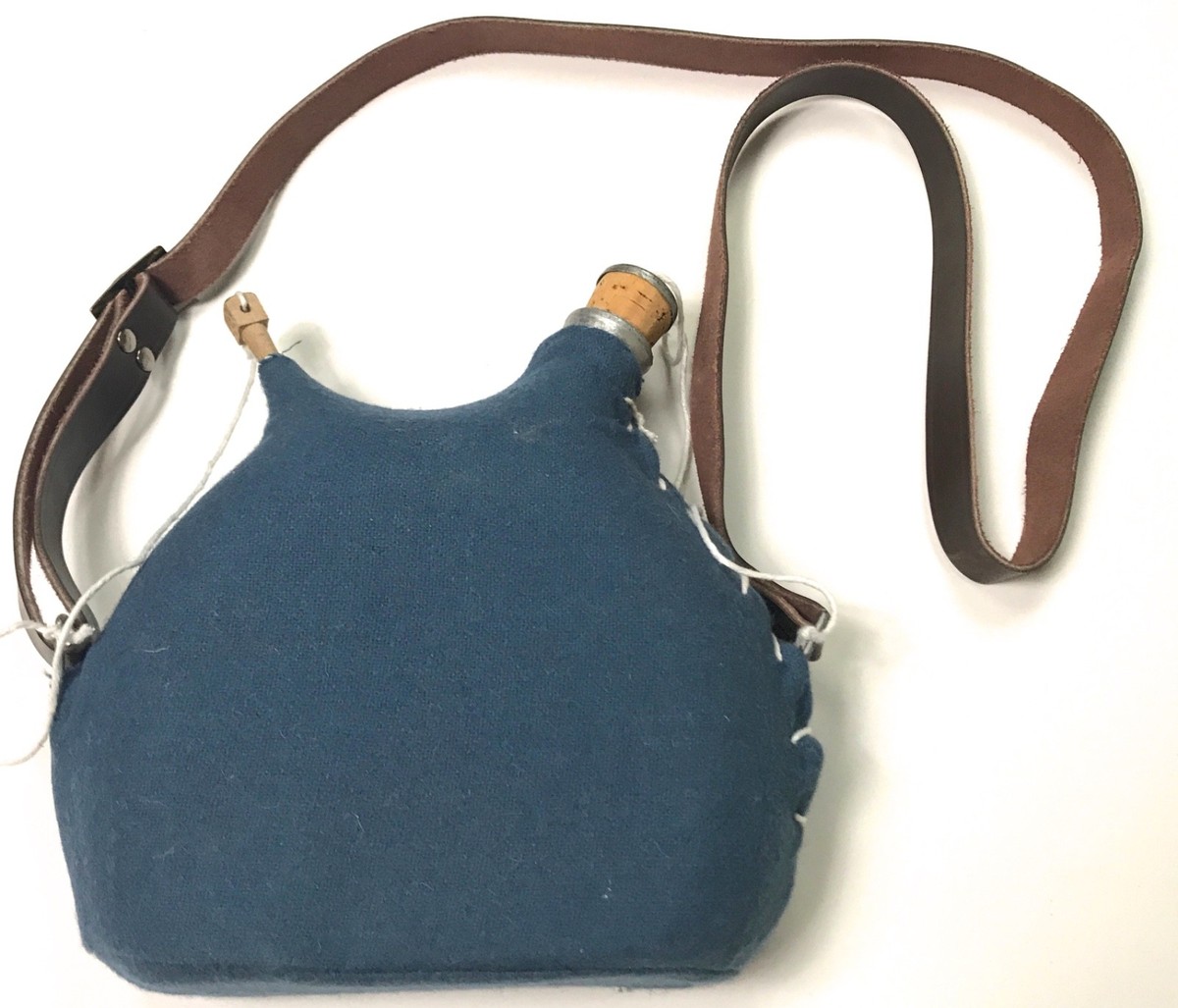 WWI FRENCH M1877 M1915 INFANTRY BLUE WOOLEN 2 LITER CANTEEN, COVER