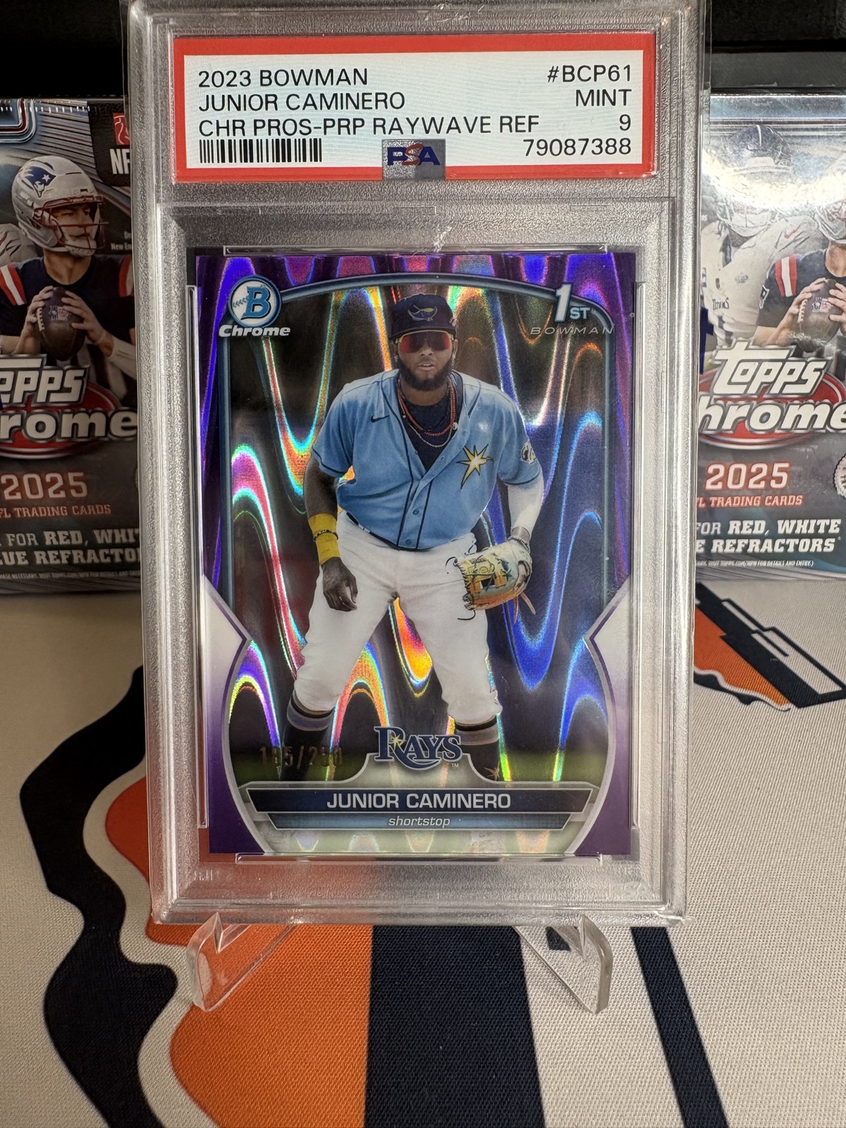 2023 Bowman - Chrome Prospects Junior Caminero #BCP-61 Purple Raywave /250