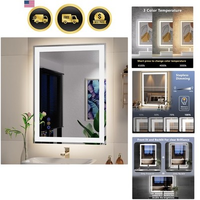 Smart 24'' x 32'' Bathroom LED Mirror - Touch Sensor & Anti-Fog Technology