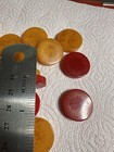 Vintage Bakelite 30-piece Yellow & Red Backgammon Chips Translucent & Marbled — photo 6