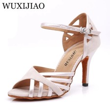 Latin Woman Salsa High Heel Glitter Professional Dance Shoes Ballroom Soft Shoes