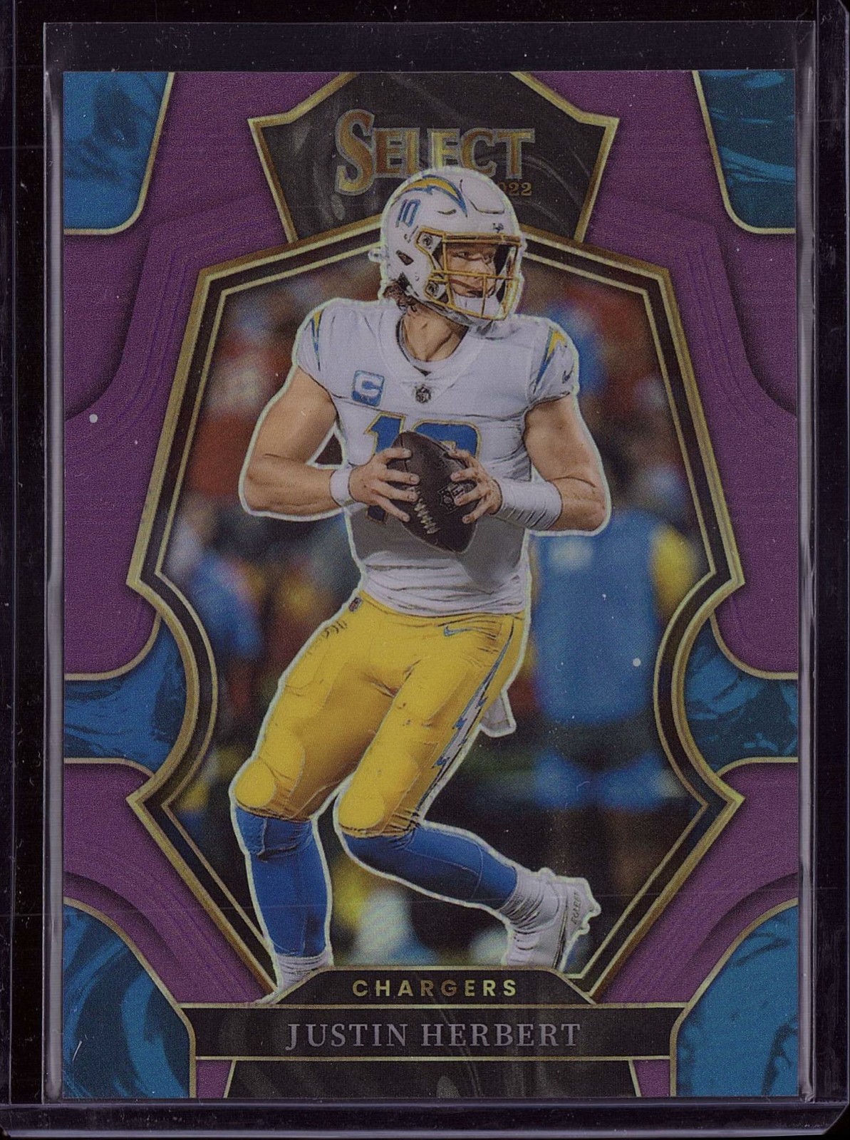 2022 Panini Select - Premier Level Justin Herbert #155 Purple Prizm /75