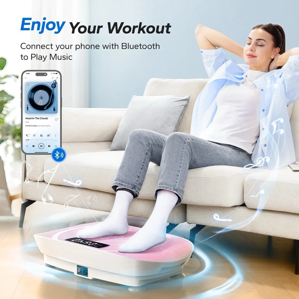 MERACH White Vibration Plate Exercise Machine Whole Body Fitness Platform - Image 2 of 4