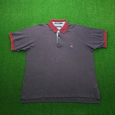 Tommy Hilfiger Polo Shirt Mens XL Blue Red Trim Collar Short Sleeve Cotton