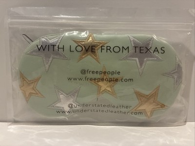 Free People Understated Leather Cooling Starry Eye Sleep Mask Gold Silver Star