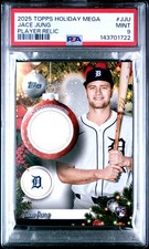 Jace Jung RC 2025 Topps Holiday Mega Player Relics #JJU PSA 9 Tigers