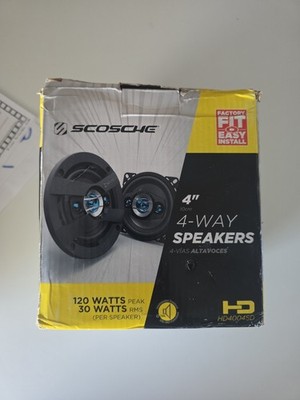 Scosche HD4004SD 4-Way Hd 4'' Speaker Set 120W peak/30W RMS Per Speaker NIB
