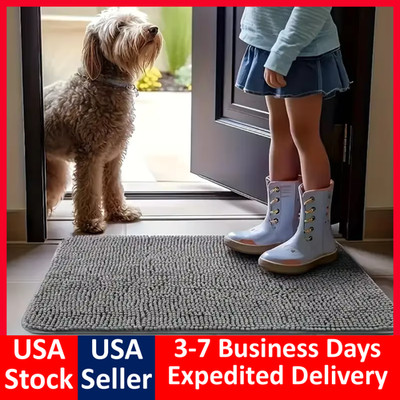 Dog Door Mat for Muddy Paws 24''/32''/47'' Absorbs Moisture Dirt Absorbent Non-Slip