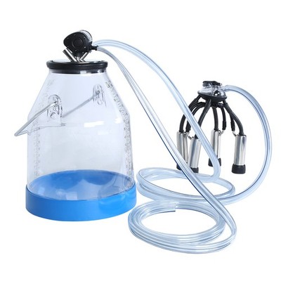 Portable Transparent 32L Cow Milker Dairy Milking Machine Bucket Tank Barrel SET