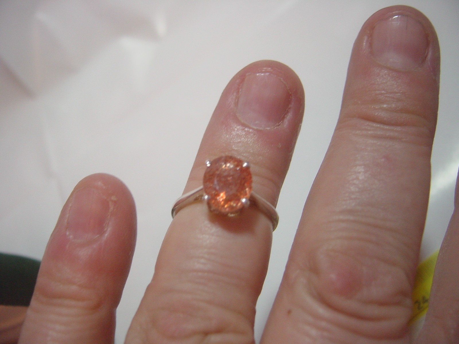 beautiful Solid Silver Ring-natural large orange … - image 6