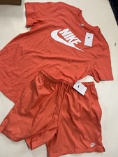Nike Icon Futura T-Shirt Woven 6 Shorts SET Magic Amber Men's Size S NEW 80