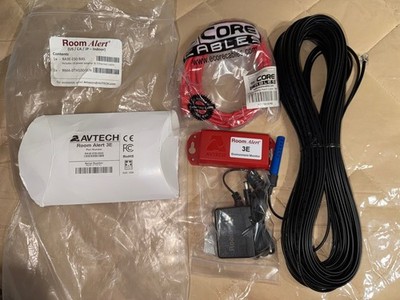 Avtech Room Alert 3E RA3E Environment Monitor w/ AC Adapter & 25  Sensor / Used