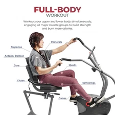 Magnetic Recumbent Exercise Stationary Bike Quiet Full Workout for Home Fitness