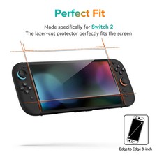 2-Pack Screen Protector for Nintendo Switch 2 2025 Tempered Glass Clear Film